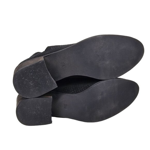 Coconuts By Matisse Side Cut Suede Heeled Booties Textured‎ Leather Black 8M - Picture 6 of 11